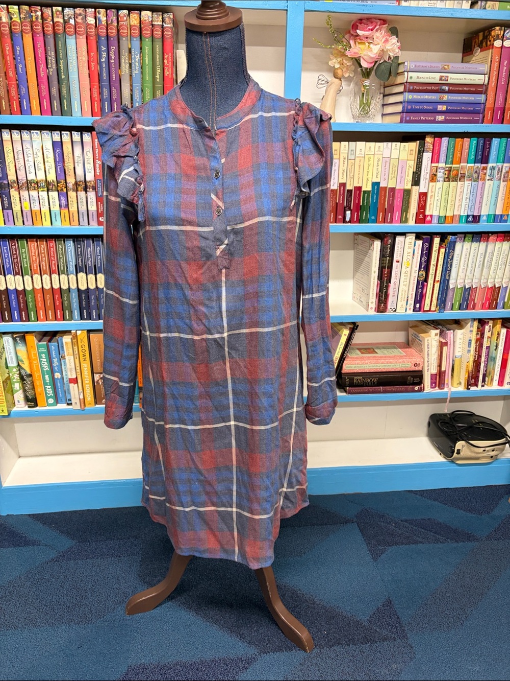 Cloth and stone Anthropologie plaid shirt dress size xs